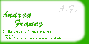 andrea francz business card